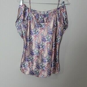 Vintage Van Mar Pink Paisley Satin Pajama Set Sz L Retro Y2K